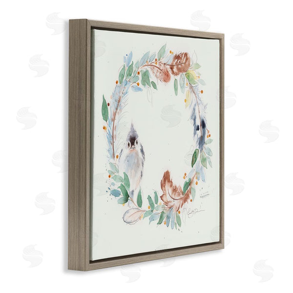 Stupell Industries Cady Driver | Wispy Bird & Botanical Wreath Wall Art