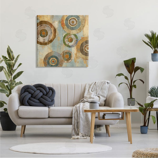 Stupell Industries Cam Richards | Abstract Layered Circles Industrial Rust Tones Geometric Shapes Wall Art
