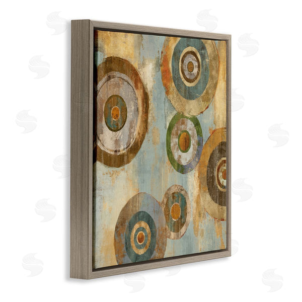 Stupell Industries Cam Richards | Abstract Layered Circles Industrial Rust Tones Geometric Shapes Wall Art