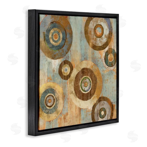 Stupell Industries Cam Richards | Geometric Circles Layered Abstract Painting Industrial Rust Tones Wall Art