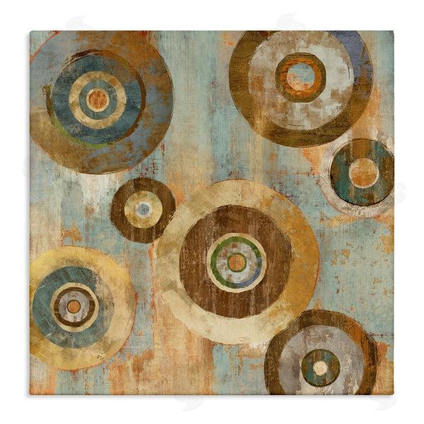 stupell industries Cam Richards | Geometric Circles Layered Abstract Painting Industrial Rust Tones Wall Art