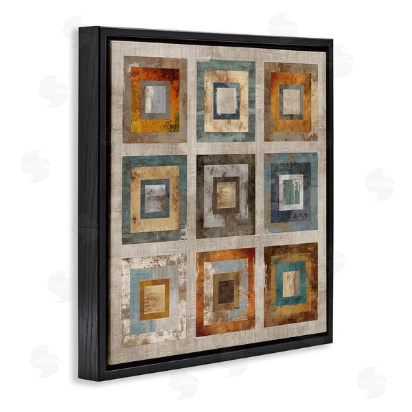 Stupell Industries Cam Richards | Layered Square Collage Industrial Rust Tones Abstract Shapes Wall Art