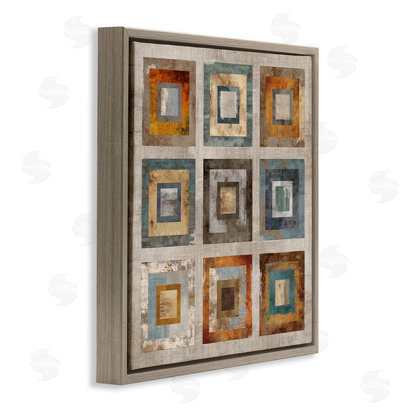 Stupell Industries Cam Richards | Layered Square Collage Industrial Rust Tones Abstract Shapes Wall Art