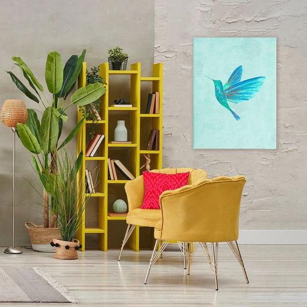 Stupell Industries Camila Juncos | Blue Hummingbird Simplicity