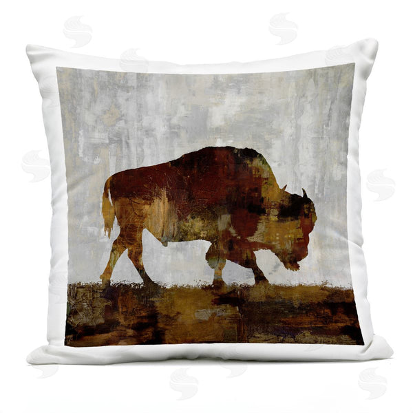 Stupell Industries Carl Colburn | Bison Rustic Cabin Silhouette Printed Throw Pillow
