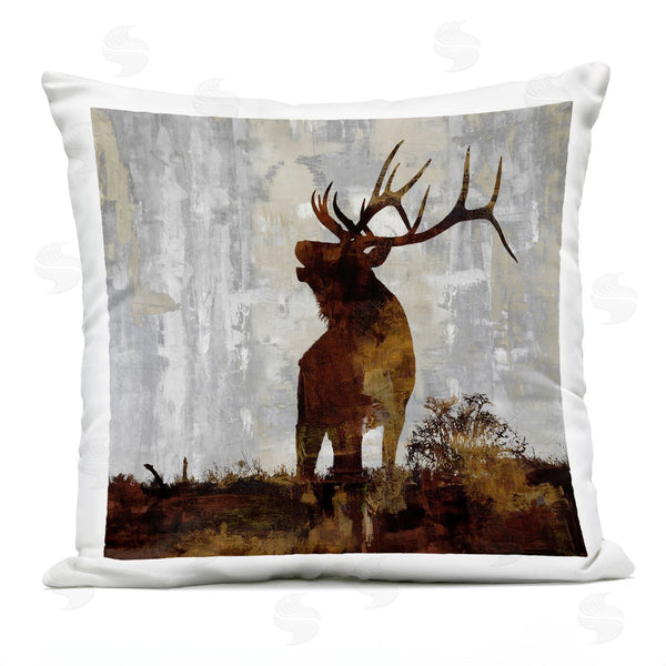 Stupell Industries Carl Colburn | Brown Rustic Buck Deer Forest Nature Printed Throw Pillow