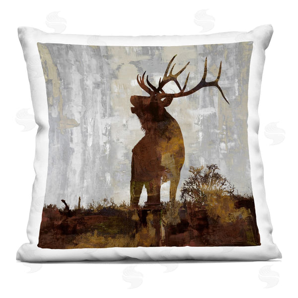 stupell industries Carl Colburn | Forest Buck Antlers Silhouette Printed Throw Pillow