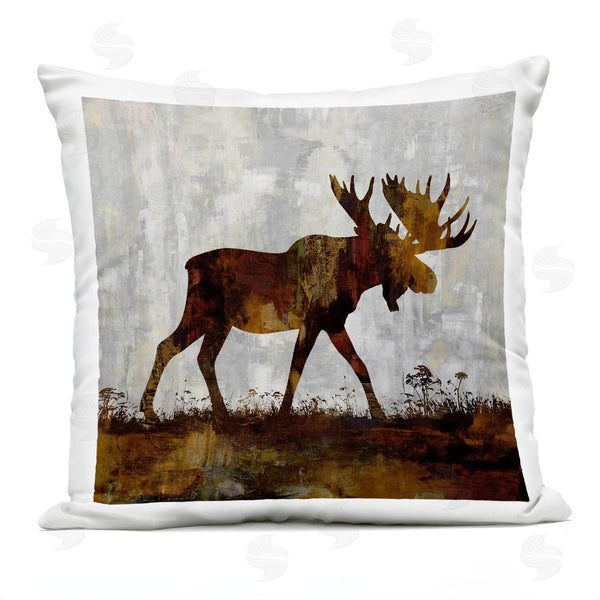Stupell Industries Carl Colburn | Rustic Moose Woodland Animal Printed Throw Pillow