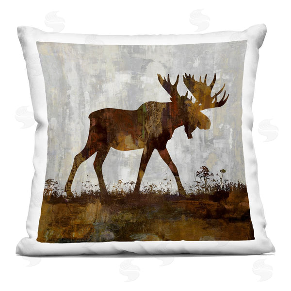 stupell industries Carl Colburn | Rustic Moose Woodland Animal Printed Throw Pillow