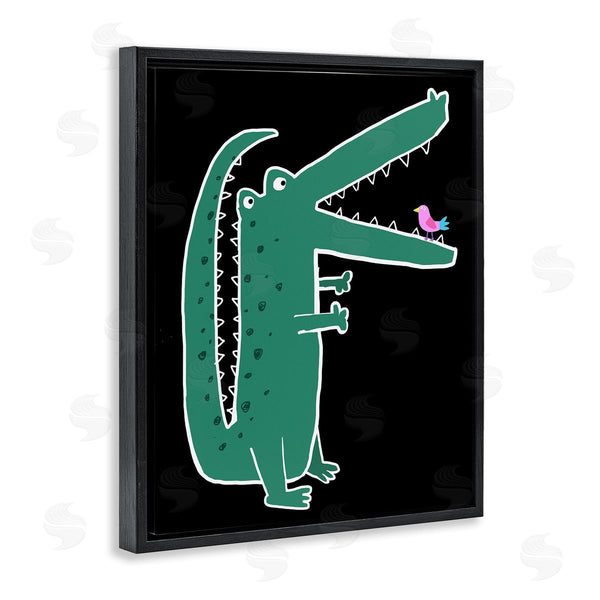 Stupell Industries Carla Daly | Alligator & Bird On Black