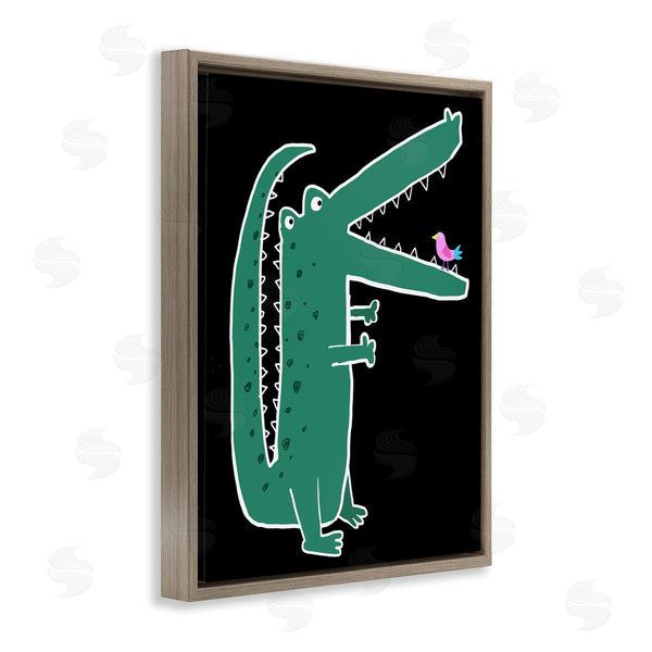 Stupell Industries Carla Daly | Alligator & Bird On Black