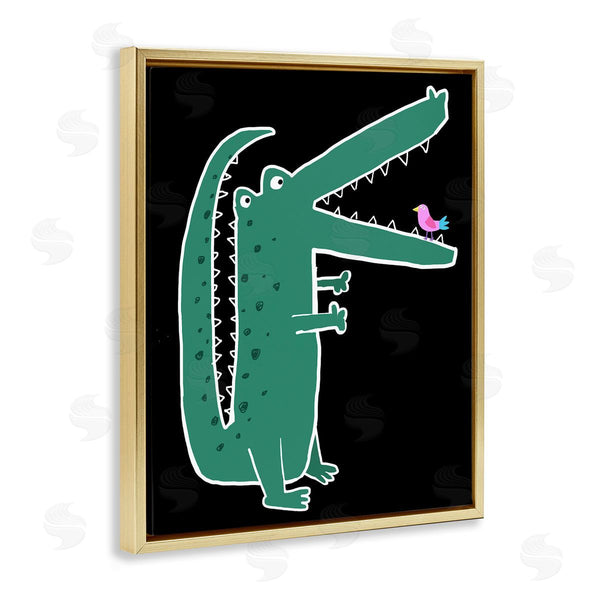 Stupell Industries Carla Daly | Alligator & Bird On Black