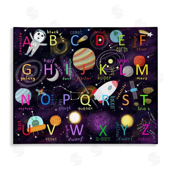 stupell industries Carla Daly | Alphabet Teaching Outer Space Astronomy Words Letters Wall Art