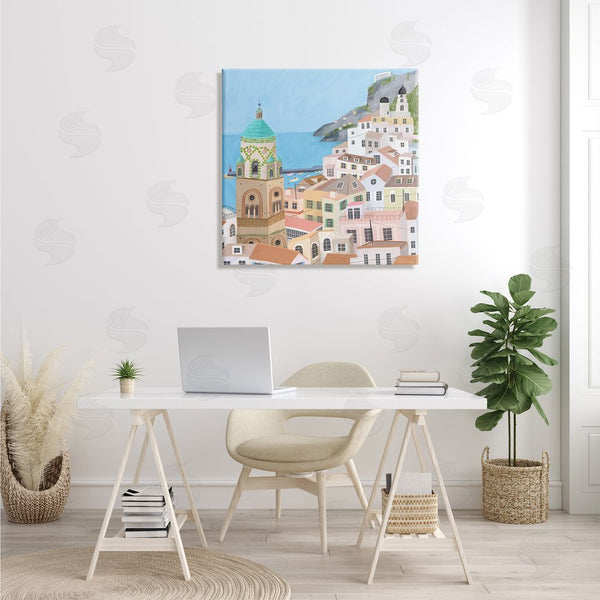 Stupell Industries Carla Daly | Amalfi Traditional Italian Architecture Coastal Cliffside Cityscape Wall Art