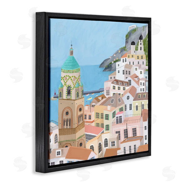Stupell Industries Carla Daly | Amalfi Traditional Italian Architecture Coastal Cliffside Cityscape Wall Art