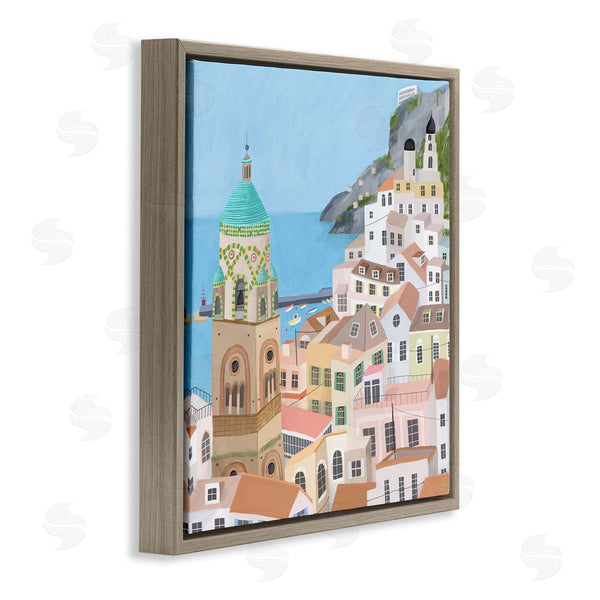 Stupell Industries Carla Daly | Amalfi Traditional Italian Architecture Coastal Cliffside Cityscape Wall Art