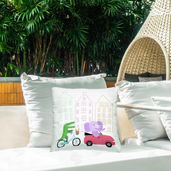 Stupell Industries Carla Daly | Amsterdam Buildings & Animals Throw Pillow