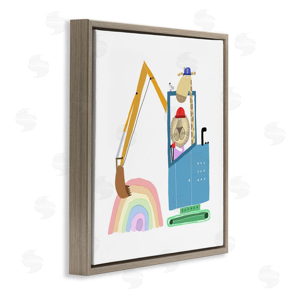 Stupell Industries Carla Daly | Animals Digging Rainbow Wall Art