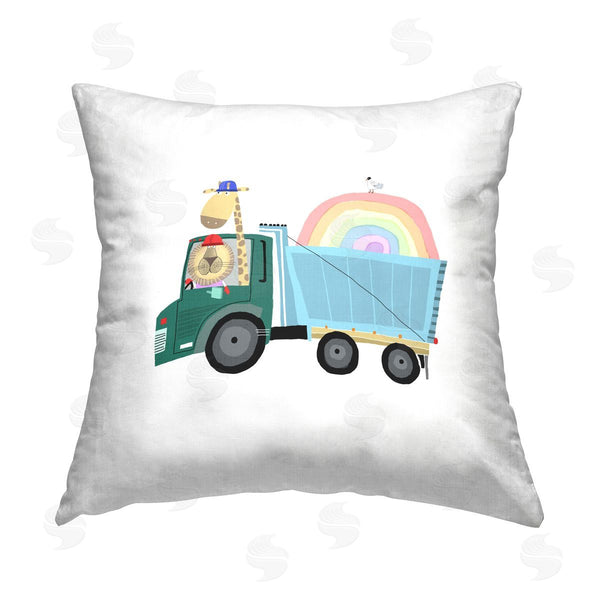 stupell industries Carla Daly | Animals Driving Truck Printed Throw Pillow