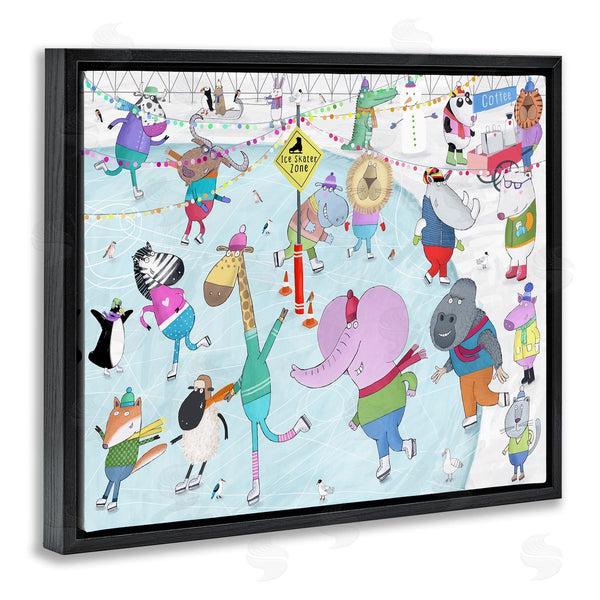 Stupell Industries Carla Daly | Animals Ice Skating Scene Wall Art