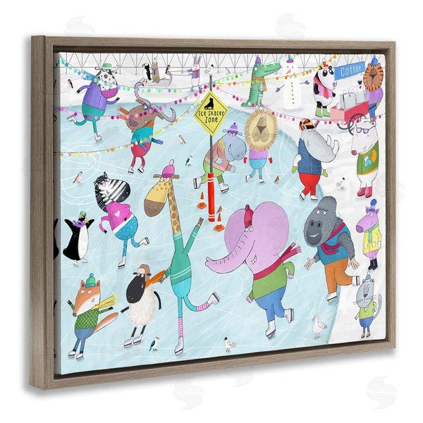 Stupell Industries Carla Daly | Animals Ice Skating Scene Wall Art