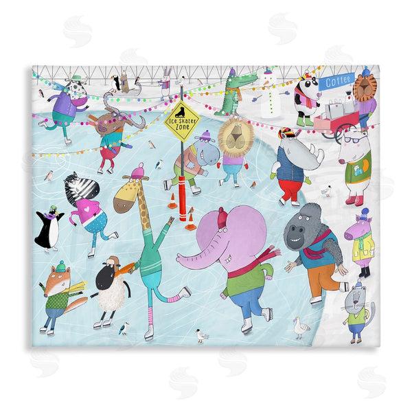 stupell industries Carla Daly | Animals Ice Skating Scene Wall Art