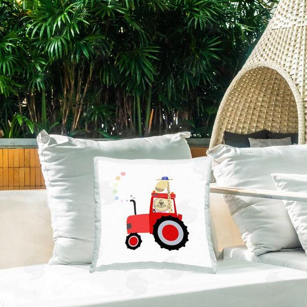 Stupell Industries Carla Daly | Animals In Red Tractor Printed Throw Pillow