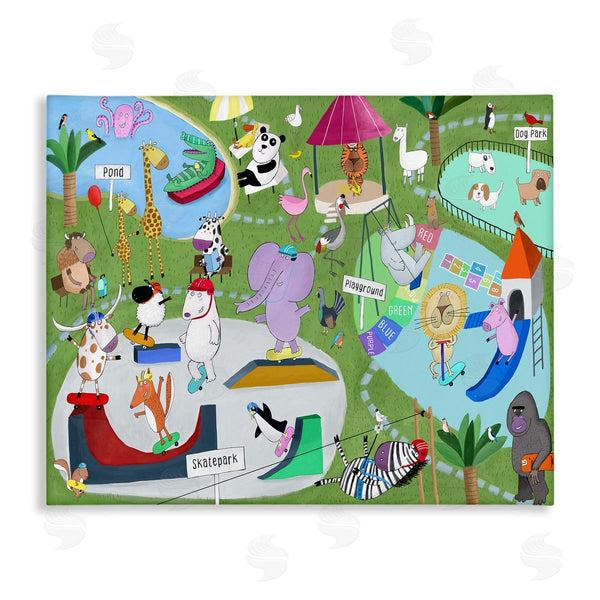 stupell industries Carla Daly | Animals in Skateboard Park Wall Art
