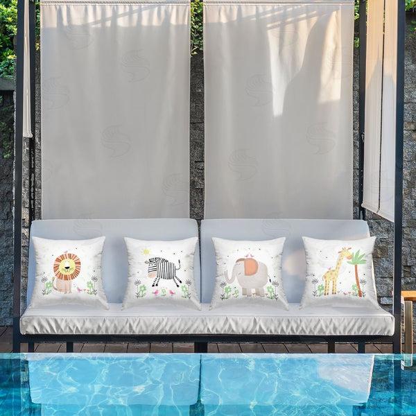 Stupell Industries Carla Daly | Baby Jungle Animals & Flowers Printed Throw Pillow Set