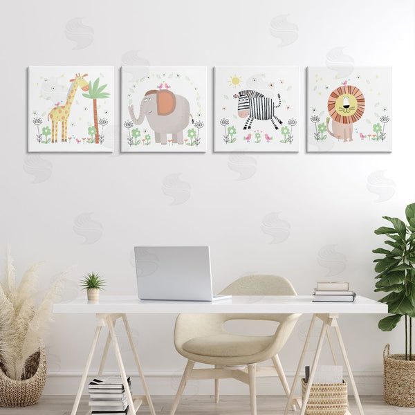 Stupell Industries Carla Daly | Baby Jungle Animals & Flowers Wall Art