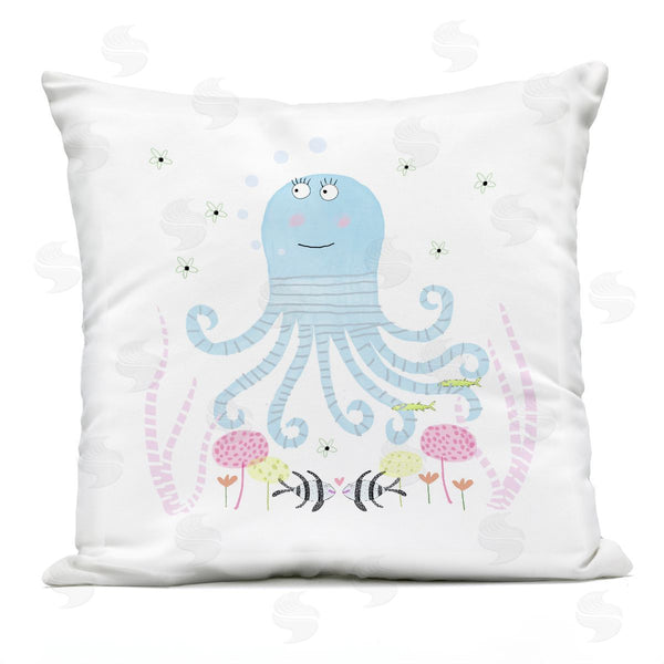 Stupell Industries Carla Daly | Baby Octopus & Flowers Printed Throw Pillow