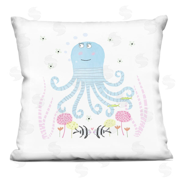 stupell industries Carla Daly | Baby Octopus & Flowers Printed Throw Pillow