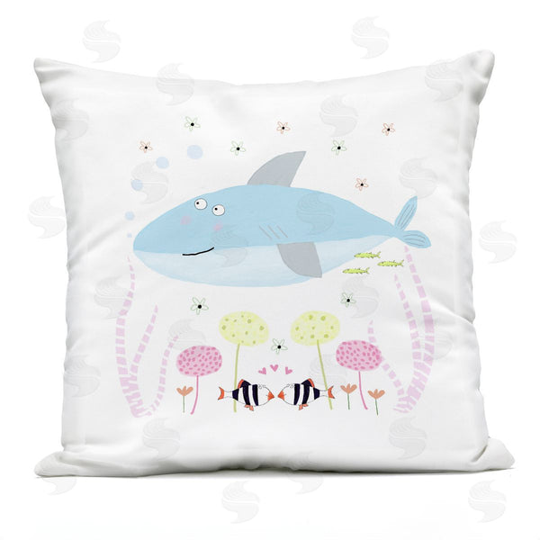 Stupell Industries Carla Daly | Baby Shark & Flowers Printed Throw Pillow