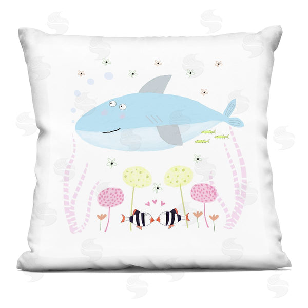 stupell industries Carla Daly | Baby Shark & Flowers Printed Throw Pillow