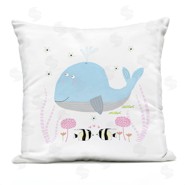 Stupell Industries Carla Daly | Baby Whale & Flowers Printed Throw Pillow