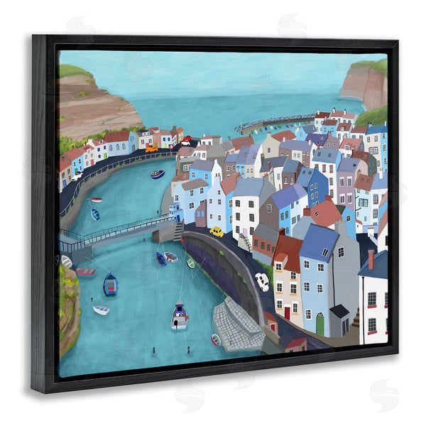 Stupell Industries Carla Daly | Bay Harbor Town Port Land Bridges Building Architecture Wall Art