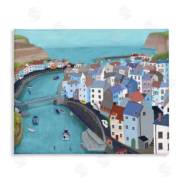 stupell industries Carla Daly | Bay Harbor Town Port Land Bridges Building Architecture Wall Art