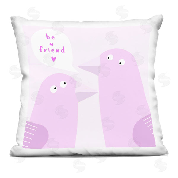 stupell industries Carla Daly | Be A Friend Birds Printed Throw Pillow