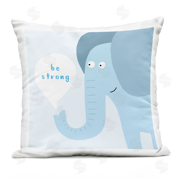 Stupell Industries Carla Daly | Blue Be Strong Elephant Printed Throw Pillow