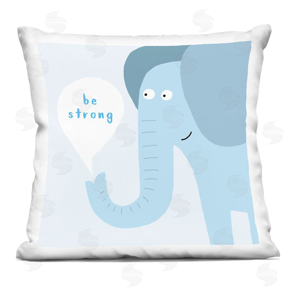 stupell industries Carla Daly | Blue Be Strong Elephant Printed Throw Pillow