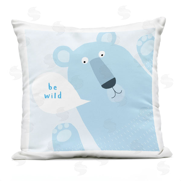 Stupell Industries Carla Daly | Blue Be Wild Bear Printed Throw Pillow