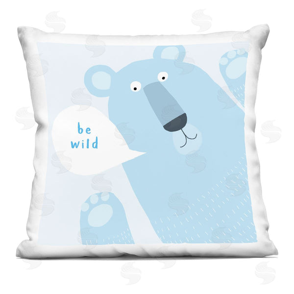 stupell industries Carla Daly | Blue Be Wild Bear Printed Throw Pillow