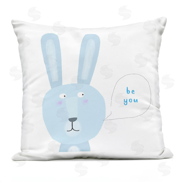 Stupell Industries Carla Daly | Blue Be You Bunny Printed Throw Pillow