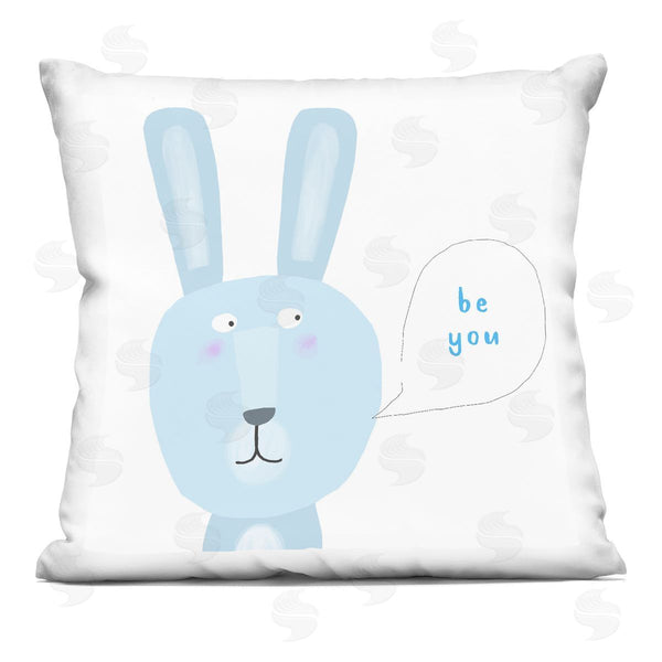 stupell industries Carla Daly | Blue Be You Bunny Printed Throw Pillow