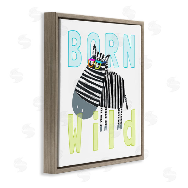 Stupell Industries Carla Daly | Born Wild Zebra Phrase Wall Art