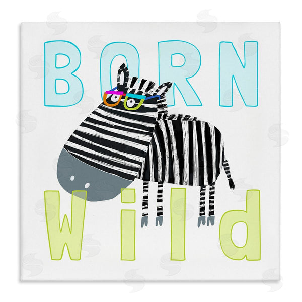 stupell industries Carla Daly | Born Wild Zebra Phrase Wall Art
