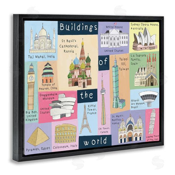Stupell Industries Carla Daly | Building Of The World Kid's Chart Architectural Landmarks Wall Art