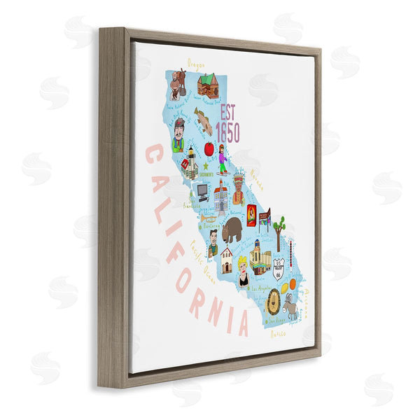 Stupell Industries Carla Daly | California Tourist Spots State Wall Art