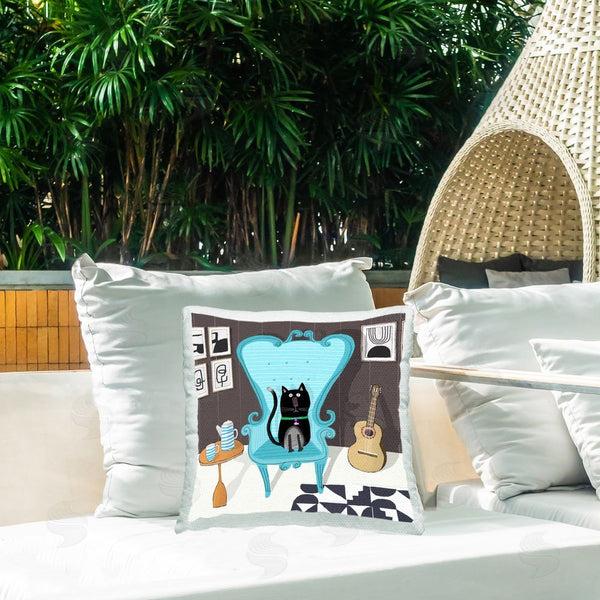 Stupell Industries Carla Daly | Cat In Living Space Printed Throw Pillow