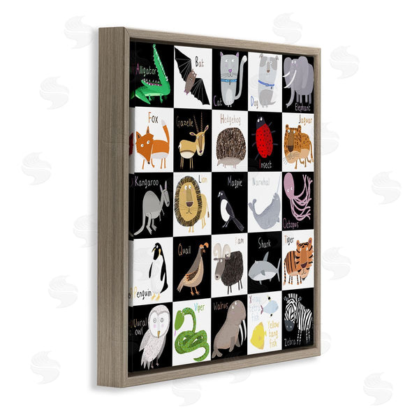 Stupell Industries Carla Daly | Checkered Educational Animal ABC Wall Art